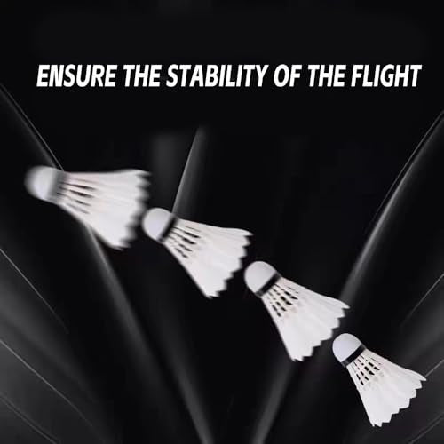 ZHENAN 12-Pack Advanced Goose Feather Badminton Shuttlecocks with Great Stability and Durability,Indoor Outdoor Sports Hight Speed Training Badminton Birdies Balls
