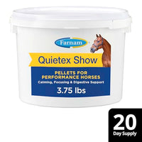 Thumbnail for Farnam Quietex Show Pellets, Horse Calming Supplement and Focus Support, Show Safe Horse Calming Magnesium Supplement with Omega Fatty Acids, Helps Manage Behavior & Stress Relief for Horses, 3.75 lbs