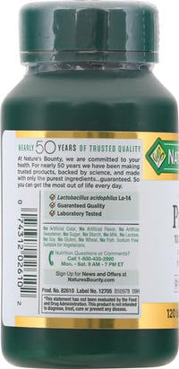 Thumbnail for Nature's Bounty Acidophilus Probiotic, Daily Probiotic Supplement, Supports Digestive Health, 1 Pack, 120 Tablets
