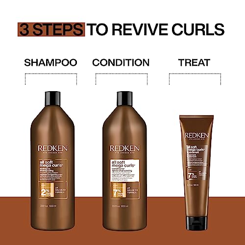 Redken All Soft Mega Curls Shampoo | For Extremely Dry Hair | Sulfate Free Shampoo | For Curly & Coily Hair | Nourishes & Softens Severely Dry Hair | With Aloe Vera