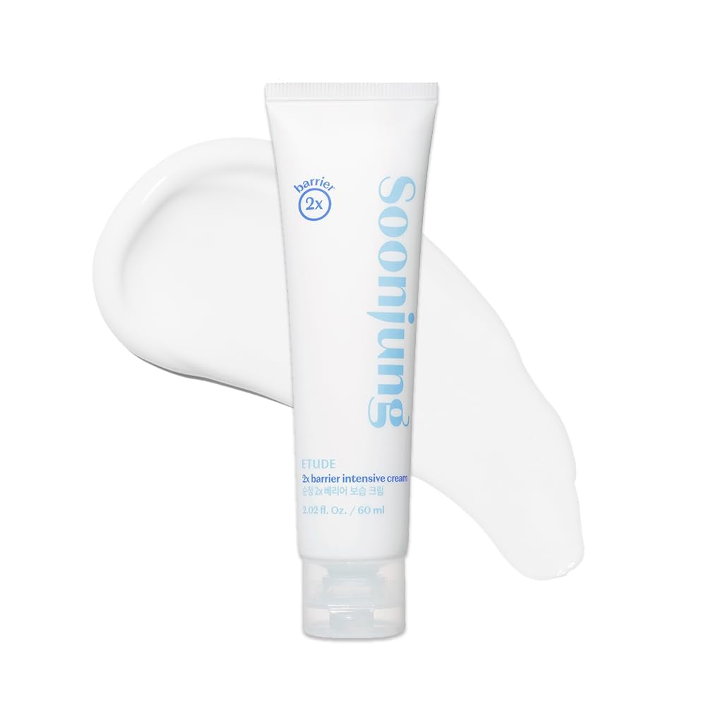 ETUDE SoonJung 2x Barrier Intensive Cream Light Texture | Vegan Korean Face Moisturizer for Sensitive Skin, Day & Night Cream, Barrier Cream with Panthenol (2.02 fl oz)