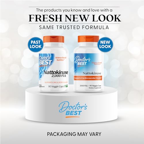 Doctor's Best Nattokinase 2000 FU Supplement for Men & Women - Supports Blood Flow, Heart Health, & Healthy Circulation, Nattokinase Enzyme Sourced from Japanese Natto, Capsule Form - 90 Veg Caps