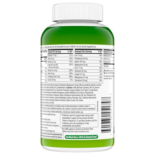 Centrum Adult Multivitamin/Multimineral Supplement with Antioxidants, Zinc, Vitamin D3 and B Vitamins, Gluten Free, Non-GMO Ingredients - 200 Count