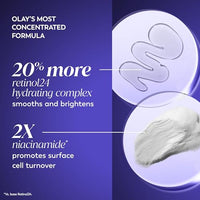 Thumbnail for Olay Retinol Face Moisturizer, 24 MAX Anti-Aging Night Cream for Women, Fragrance-Free, Non Greasy - Anti-Wrinkle, Smooth Fine Lines, Tightening, Hydrating Skin Care - Peptides, Glycerin, 1.7 Oz