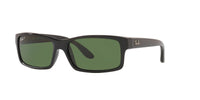 Thumbnail for Ray-Ban RB4151 Rectangular Sunglasses, Black/Polarized Green, 59 mm