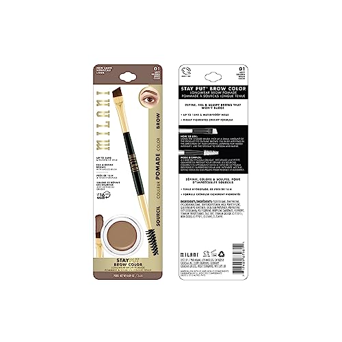 Milani Stay Put Brow Color - Soft Brown (0.09 Ounce) Vegan, Cruelty-Free Eyebrow Color that Fills and Shapes Brows‚K