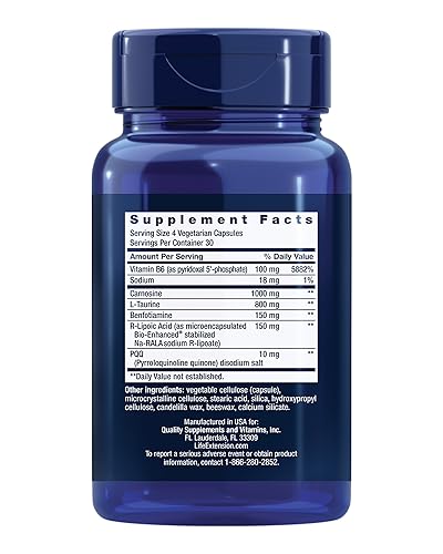 Life Extension Mitochondrial Energy Optimizer with PQQ - Energy Supplement for Healthy Mitochondria - With Taurine, Vitamin B, Pyrroloquinoline Quinone - Gluten-Free, Non-GMO - 120 Vegetarian Capsules