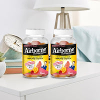 Thumbnail for Airborne 750mg Vitamin C Gummies for Adults, Immune Support Gummies with Powerful Antioxidants VIT C & E, Caffeine Free - 2x63ct Bottle (42 Servings), Assorted Fruit Flavor