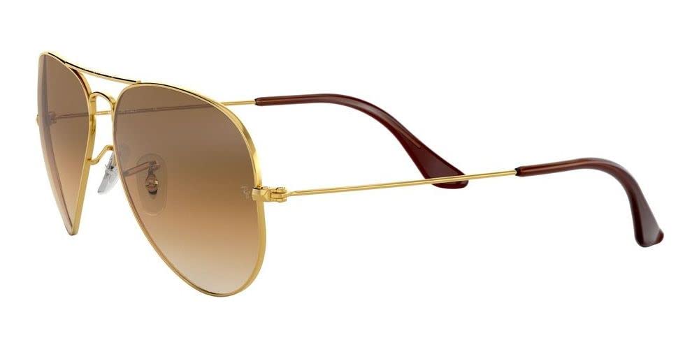 Ray-Ban RB3025 Classic Aviator Sunglasses, Gold/Clear Gradient Brown, 58 mm
