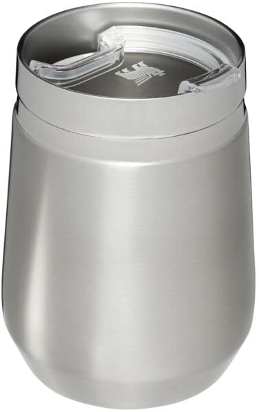 Stanley GO Everyday Wine Tumbler 10 oz | Press Fit Drink Through Lid | Beverage, Coffee, and Cocktail Cup | Insulated Stainless Steel Wine Glass | BPA-Free | Stainless Steel