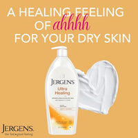 Thumbnail for Jergens Ultra Healing Dry Skin Lotion, Hand and Body Moisturizer for Quick Absorption into Extra Dry Skin with Hydralucence Blend, Vitamins C, E and B5, White, 32oz
