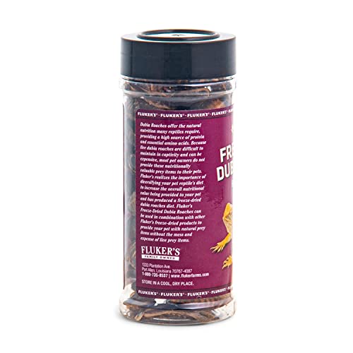 Fluker's Freeze Dried Dubia Roaches, Ideal for Lizards, Reptiles, Birds, Fish, Hedgehogs, 1.7 oz