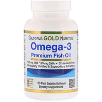 Thumbnail for California Gold Nutrition Omega-3 Premium Fish Oil by California Gold Nutrition, Concentrated Formula with EPA & DHA, Support for Optimal Lipid Profile, Gluten Free, 100 Fish Gelatin Softgels - 2 Pack