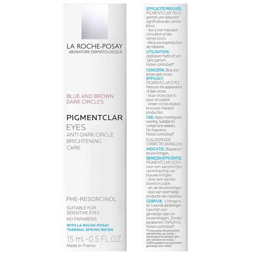 La Roche-Posay Pigmentclar Dark Circles Eye Cream with Caffeine, Brightens Under Eye Area and Targets Dark Circles