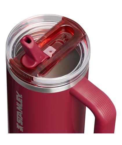 STANLEY Quencher ProTour Flip Straw Tumbler with Leakproof Lid 30 oz| Built-in Straw & Handle | Cupholder Compatible for Travel | insulated Stainless Steel Cup | BPA-Free | Cranberry Gloss