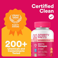 Thumbnail for SmartyPants Women's Multivitamin Gummies, Omega 3 (DHA/EPA), Methylfolate, CoQ10, Vitamin D3, C, Vitamin B12, B6, A, K & Zinc, Inositol, Gluten Free, 90 Count (30 Day Supply)