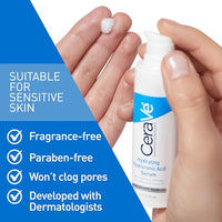 Thumbnail for Cerave Hyaluronic Acid Serum for Face with Vitamin B5 and Ceramides, Hydrating Face Serum for Dry Skin, Fragrance Free, 1 Ounce