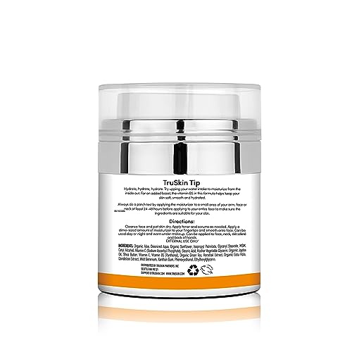 TruSkin Vitamin C Moisturizer Face Cream – Brightening, Anti Aging, Hydrating, Skin Wrinkle Cream – Vitamin B5, Vitamin E, Jojoba Oil, Aloe Vera & Green Tea, 1.7 Fl Oz