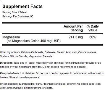 Magnesium Oxide 400 Milligrams 90 Tabs