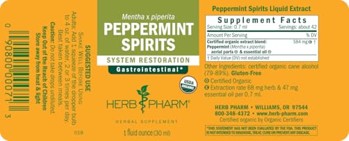 Herb Pharm, Peppermint Spirits Organic, 1 Fl Oz