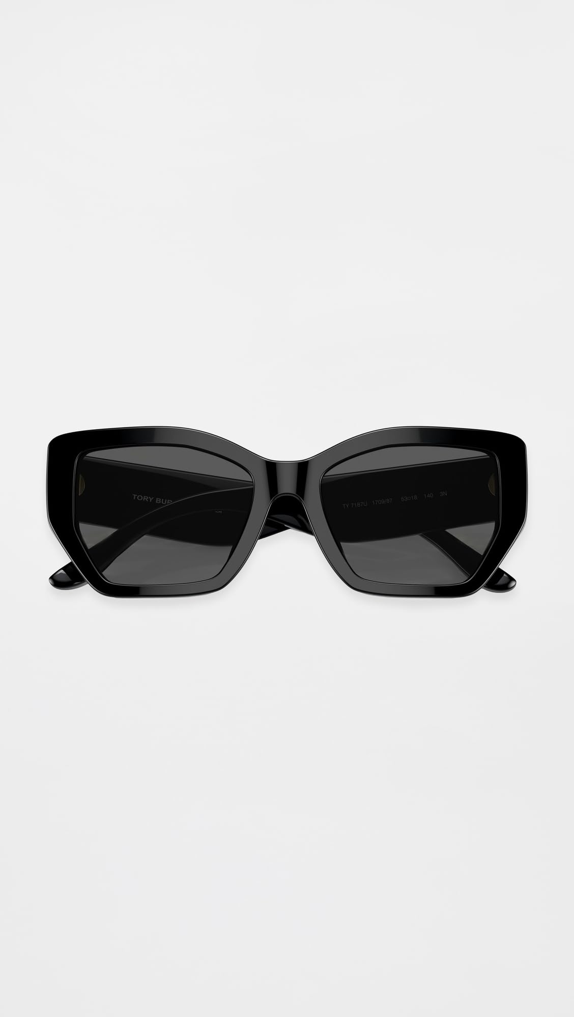 Tory Burch Women's Kira Irregular Sunglasses, Black, 53