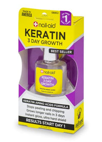 Thumbnail for Nail-Aid Keratin 3 Day Growth Nail Treatment & Strengthener, Clear, 0.55 Fl Oz