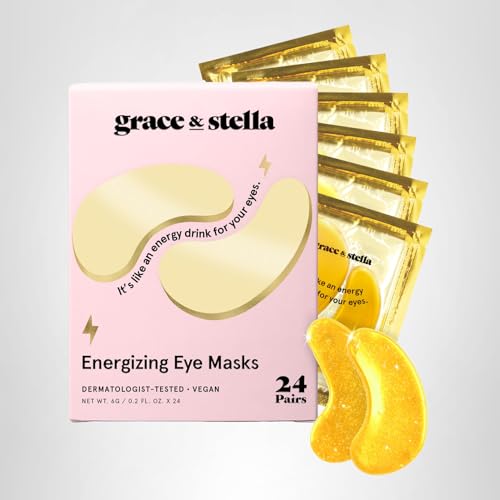 grace & stella Award Winning Under Eye Mask - Birthday Gifts for Women - Gel Eye Patches for Dark Circles, Puffy Eyes, Undereye Bags - Gifts for Mom - Travel Essentials - Vegan (24 Pairs, Gold)