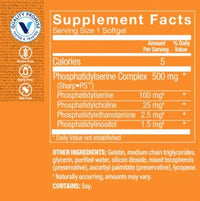 Thumbnail for Phosphatidylserine Complex 500mg Softgel - Supports Healthy Brain Cognitive Function, Promotes Memory, Focus Brain Activity - 500mg of SharpPS™,Branded Ingredient (60 Softgels) by The Vitamin Shoppe