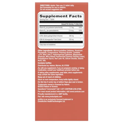 Centrum Clear Mind and Calm Mood Menopause Support Tablets, with Clinically Studied enXtra, 30 Count