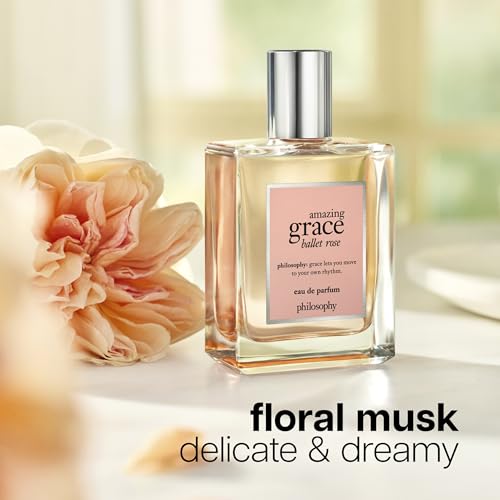 philosophy amazing grace ballet rose eau de parfum - dreamy & floral women's perfume - with notes of rose, lychee & musk - long lasting fragrance - 2 fl oz