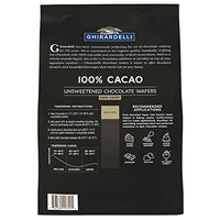 Thumbnail for Ghirardelli Chocolate Company 100% Cacao Unsweetened Wafers, 5lb. Bag (Pack of 1)