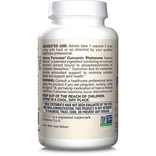 Jarrow Formulas Curcumin Phytosome 500 mg - Formulated with Meriva - Antioxidant Support Supplement - Joint Health & Support - 120 Veggie Capsules