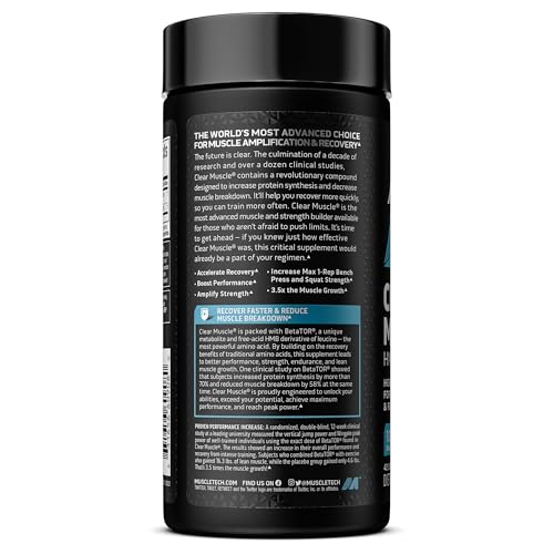 Muscletech HMB Supplements 1000mg, Clear Muscle (84 Liquid Softgels) - Highest Grade HMB for Lean Muscle & Recovery - HMB Free Acid Muscle Supplement - Help Decrease Muscle Breakdown