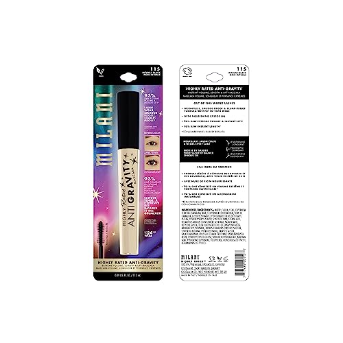 Milani Mascara Volume and Length, Highly Rated Anti-Gravity Black Shade with Castor Oil and Molded Hourglass Shaped Lash Coating Mascara Wand - 2 Pack