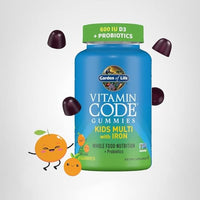 Thumbnail for Kids Multivitamin Gummy with Iron + Probiotics for Immune Health & Digestion: Vitamins D, C, E, B, Zinc for Energy & Development, Vitamin Code, Non-GMO, Gluten-Free, 90 Orange Gummies, 30 Day Supply