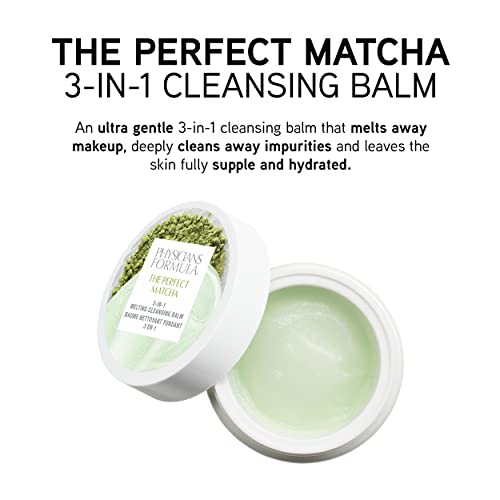 Physicians Formula Cleansing Balm The Perfect Matcha 3-in-1 Makeup Remover For Eye, Lip, Or Face, Deeply Cleanses Pores And Removes Impurities, Ultra Nourishing Soothing Treatment, Mandarin