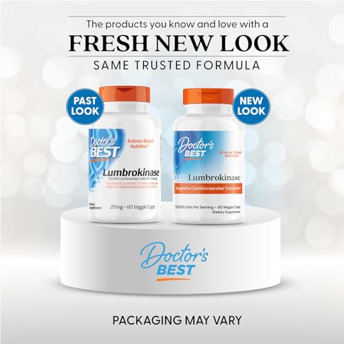 Doctors Best Lumbrokinase, Supports Heart Function, 720,000 Units Per Serving, 60 Veggie Caps