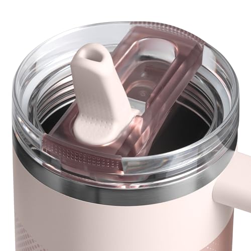 Stanley Quencher ProTour Flip Straw Tumbler with Leakproof Lid 30 oz | Built-In Straw and Handle | Cup Holder Compatible for Travel | Insulated Stainless Steel Cup | BPA-Free | Rose Quartz Fade