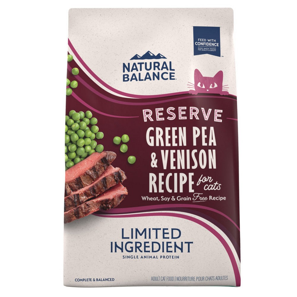 Natural Balance Pet Foods Limited Ingredient Reserve Grain Free Dry Cat Food Green Pea & Venison,  4 Lbs by Natural Balance Pet Foods