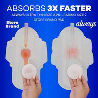 Thumbnail for Image 4 of Always Ultra Thin Feminine Pads with Wings Size 1 Regular Absorbency Unscented 46 Count