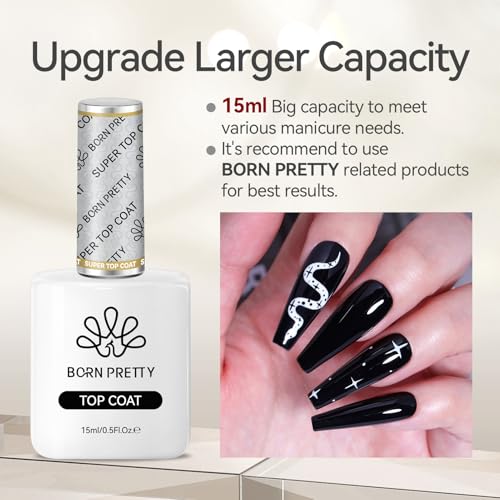 Image 5 of Born Pretty Super Top Gel High Gloss Shiny Long Lasting Top Gel Polish