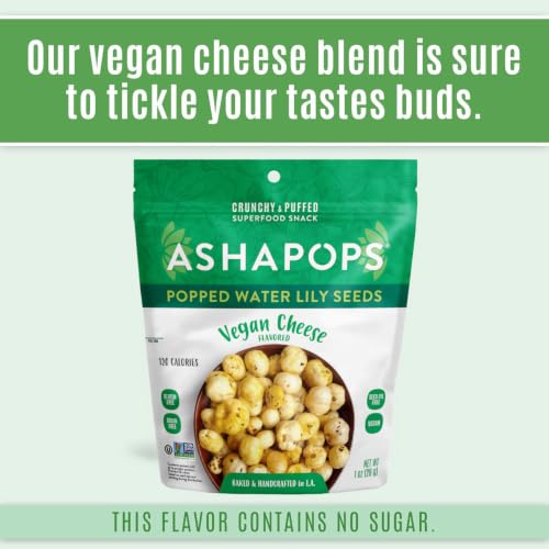 Image 4 of AshaPops Popped Water Lily Seeds, Vegan Cheese, 1 oz Bags, Pack of 1