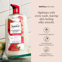 Thumbnail for Image 2 of suave+ Strawberry Delight Uplifting Body Wash, 30 FL OZ Pump, 4 Pack
