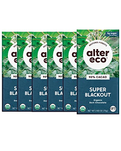 Image 5 of Super Blackout / 6 Count (Pack of 1) for the product Alter Eco Dark Chocolate Bars Pure Dark Cocoa Fair Trade Organic Non-GMO Gluten Free