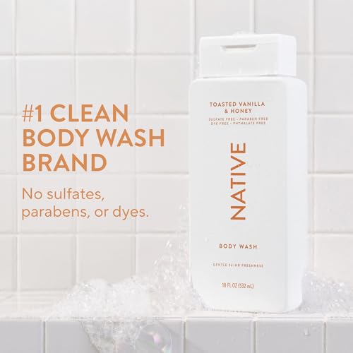 Image 2 of Native Clean Body Wash for Women & Men, Toasted Vanilla & Honey, 18 fl oz