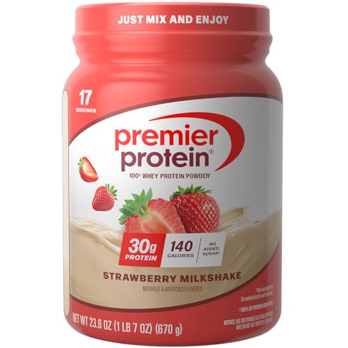 Image 1 of Default Title for the product Premier Protein 30g High Protein Powder, 100% Whey, Strawberry, 17 Servings