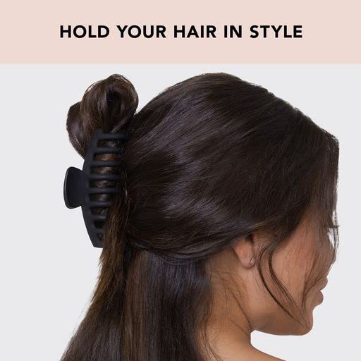 Image 4 of Kitsch Large Hair Clips For Women - Black & Tortoise, 2pcs