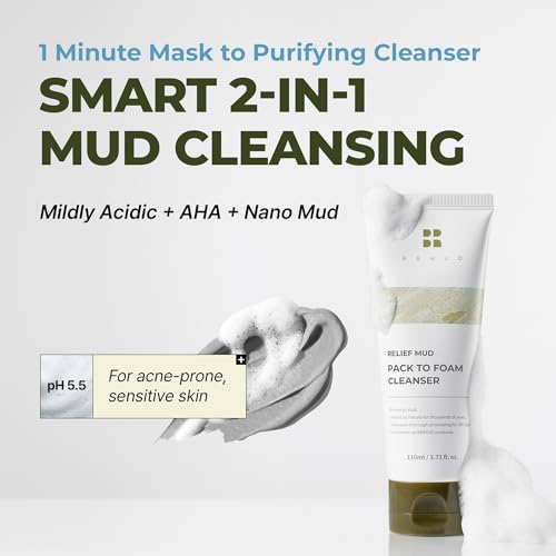 Image 2 of BRMUD Relief Mud Pack To Foam Cleanser - Pore & Sebum Skin Care 3.71 fl oz