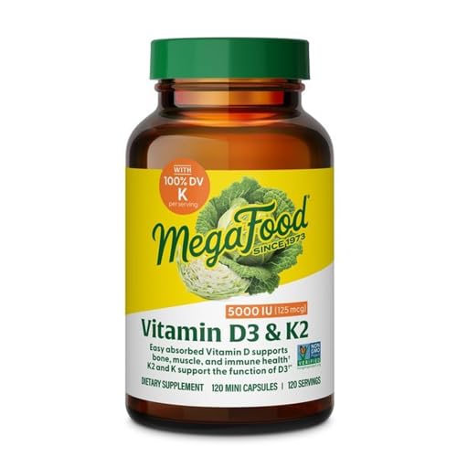 Image 1 of 120 Count (Pack of 1) for the product MegaFood Vitamin D3 & K2 5000 IU Mini Capsules