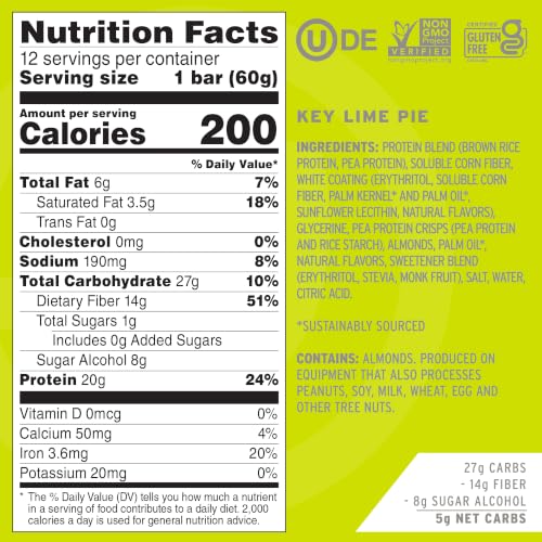 Image 2 of No Cow Key Lime Pie Vegan Protein Bars, 1 Bar